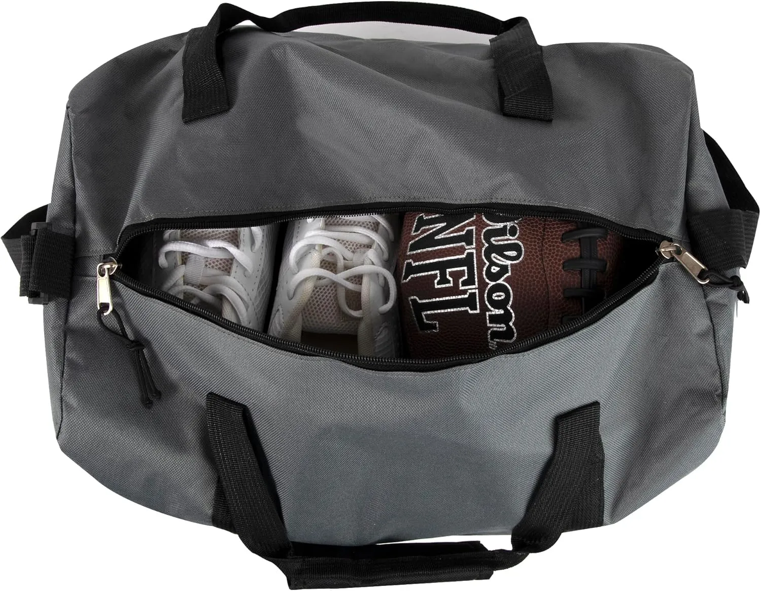 24 Pack Bulk Duffle Bags Wholesale by the Case for Homeless, Sports Teams, and Duffle Bags for Foster Kids (All Grey Pack)