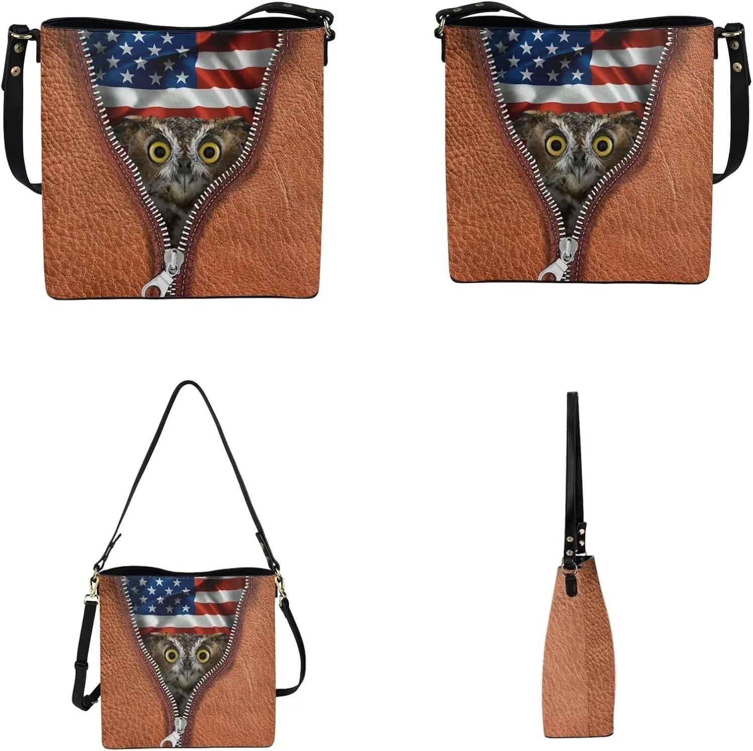 2Pcs Crossbody Bags Set Saddle Bags Shoulder Purses for Women Large Capacity with Zipper Wallet Women Wristlet