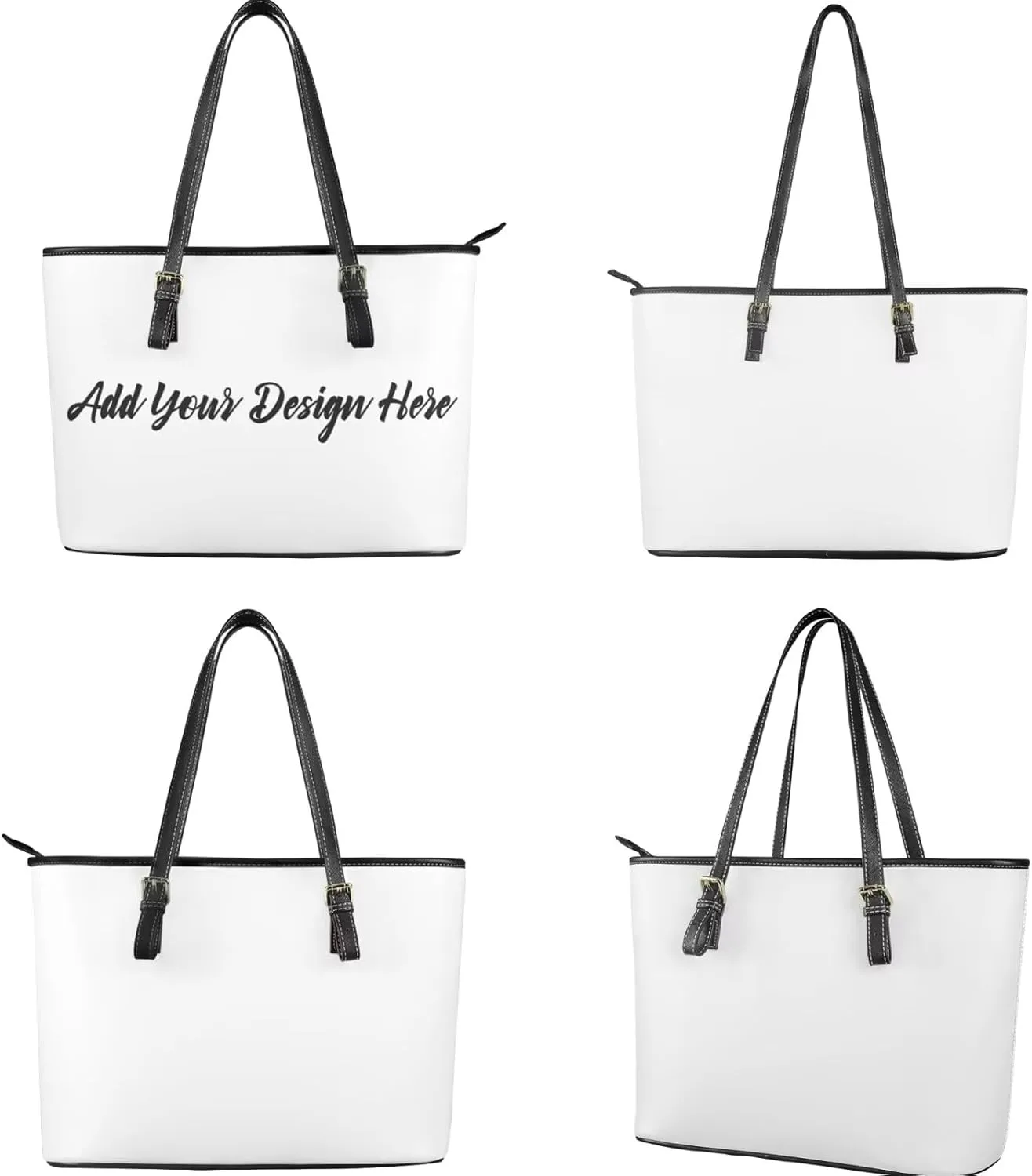 2Pcs Shoulder Bags Set Saddle Bags Tote Bag for Women Large Capacity with Zipper Wallet Women Wristlet
