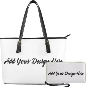 2Pcs Shoulder Bags Set Saddle Bags Tote Bag for Women Large Capacity with Zipper Wallet Women Wristlet