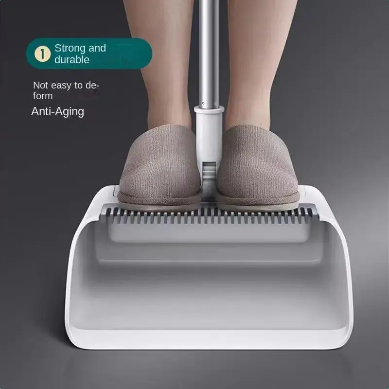 3 in 1 Broom with Dustpan Combo Set, Long Handle Broom and Dustpan Set Push Broom Heavy