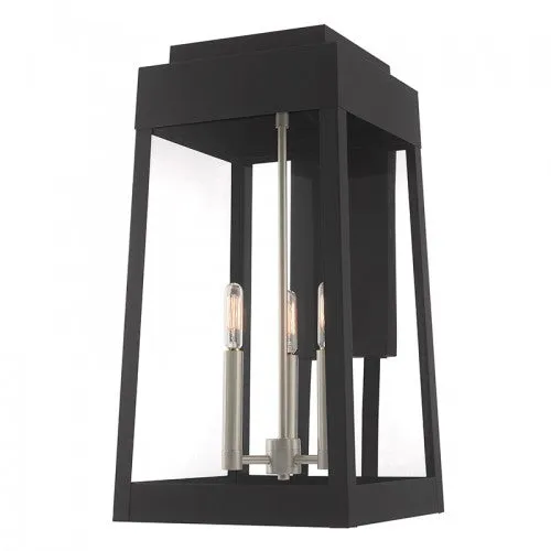 3 Lt Black Wall Lantern