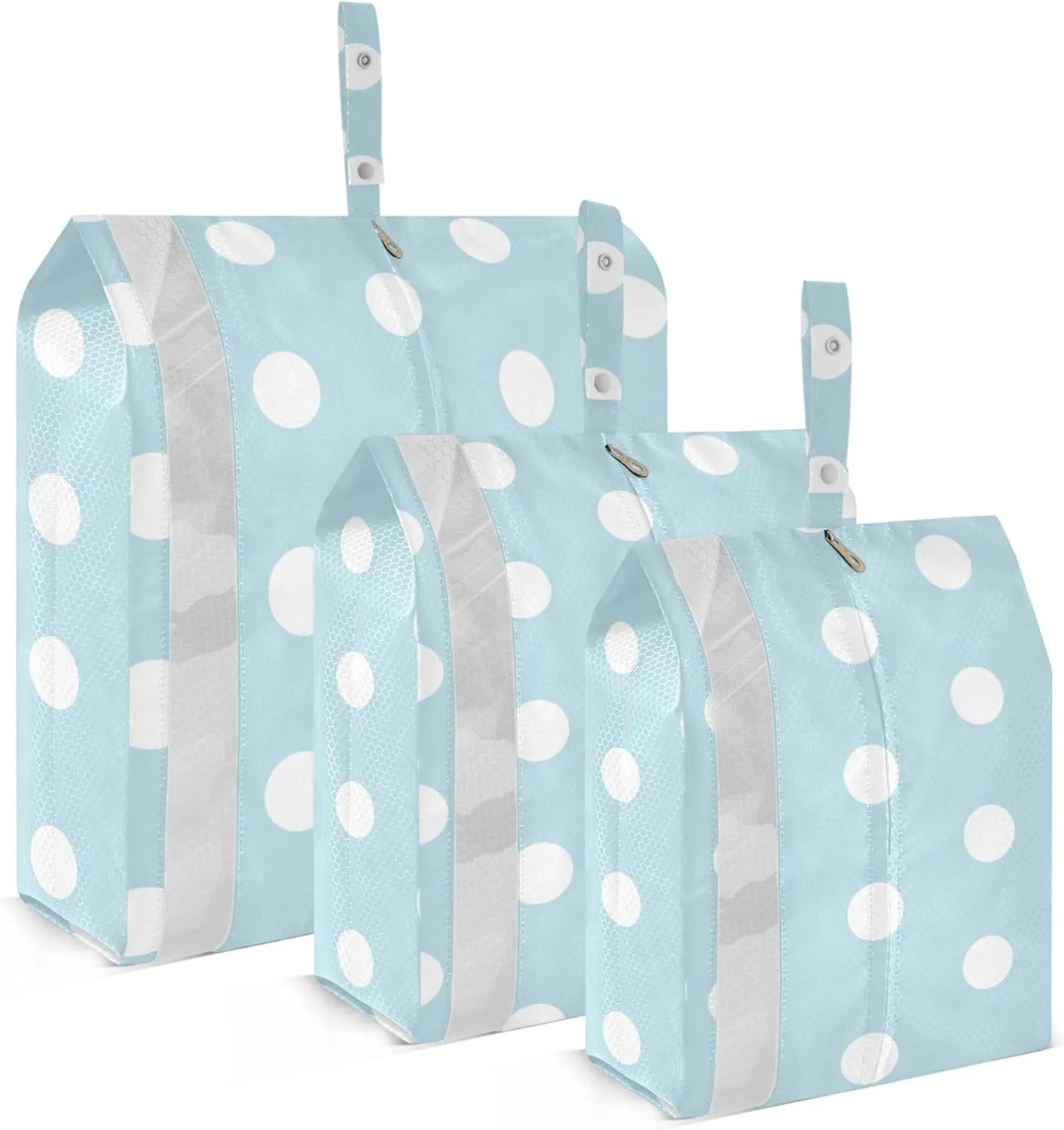 3 Set Packing Cubes Luggage Packing Organizers Polka Dot Blue Travel Packing Storage Bags for Suitcase Travel Accessories
