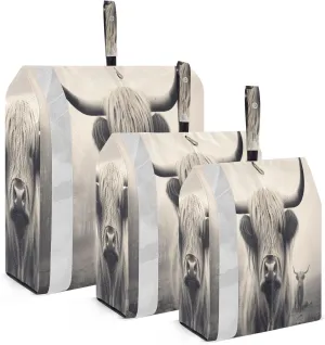 3 Set Travel Packing Cubes Lightweight Foldable Highland Cattle Luggage Bags Organizers for Travel Accessories Travel Essentials