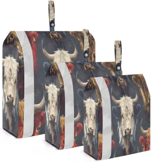 3 Set Travel Packing Cubes Lightweight Foldable Highland Cow Luggage Bags Organizers for Travel Accessories Travel Essentials