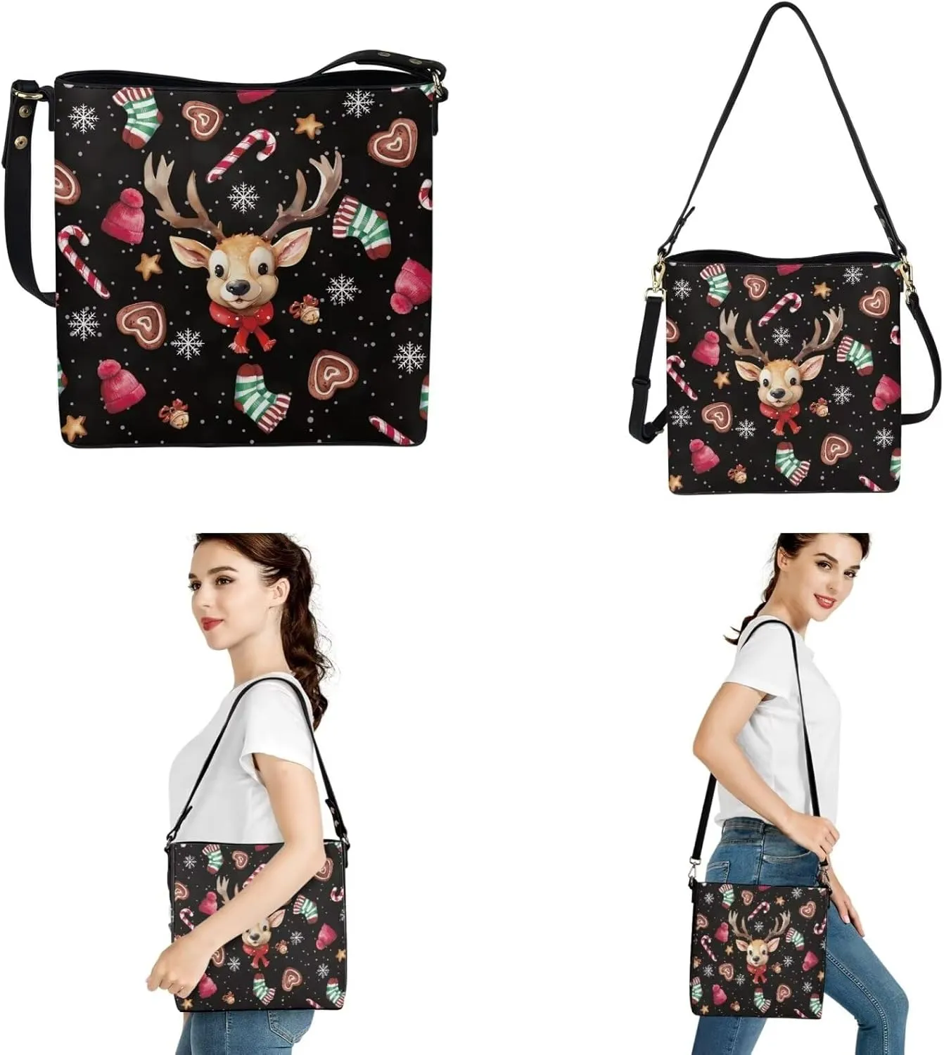 3Pcs Crossbody Bags Set Tote Bag Crossbody Bags for Women Wristlet Wallets for Women Keychain