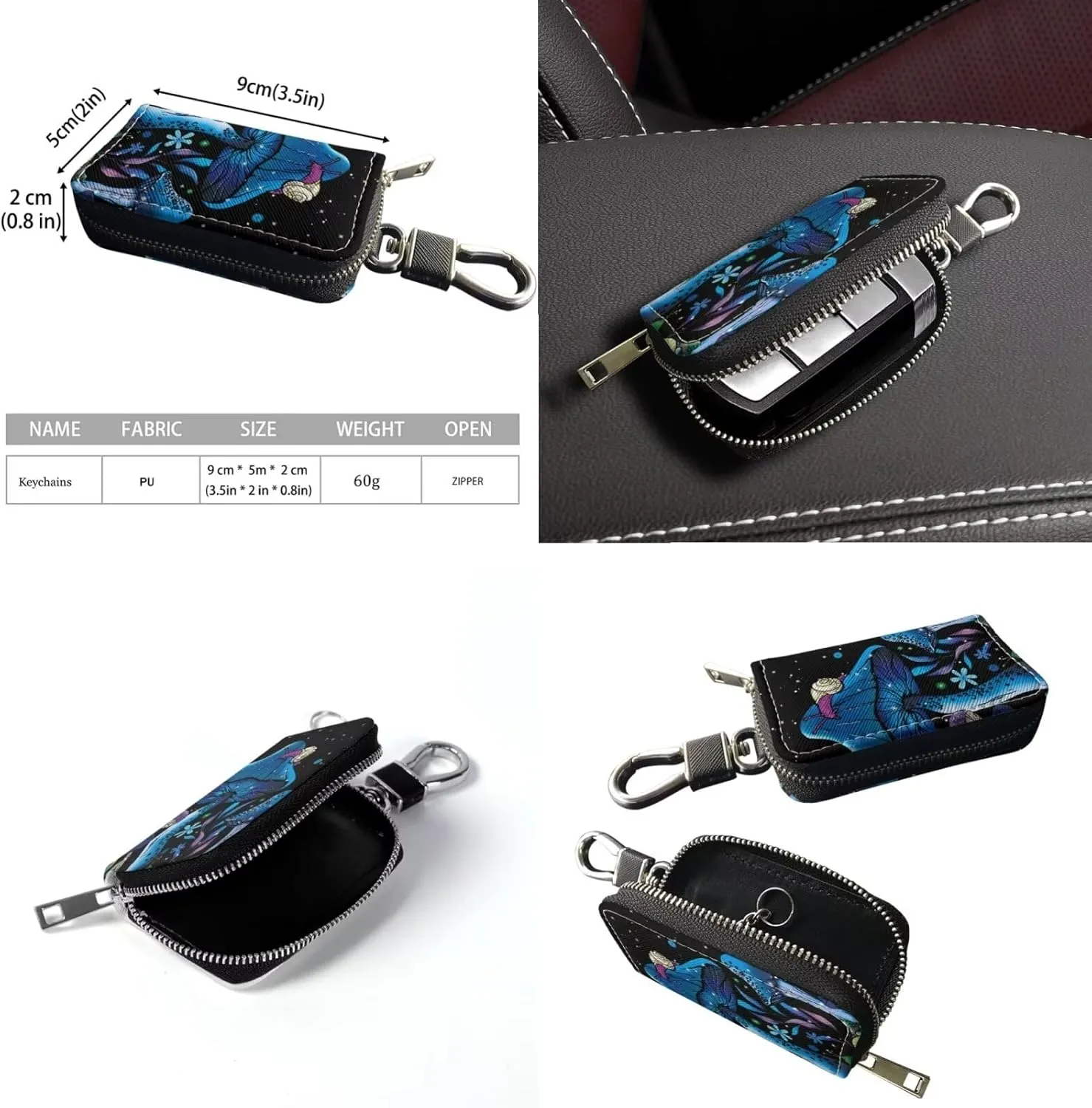 3Pcs Shoulder Bags Set Travel Bags Saddle Bag Purses for Women Car Key Fob Cover Key Holder
