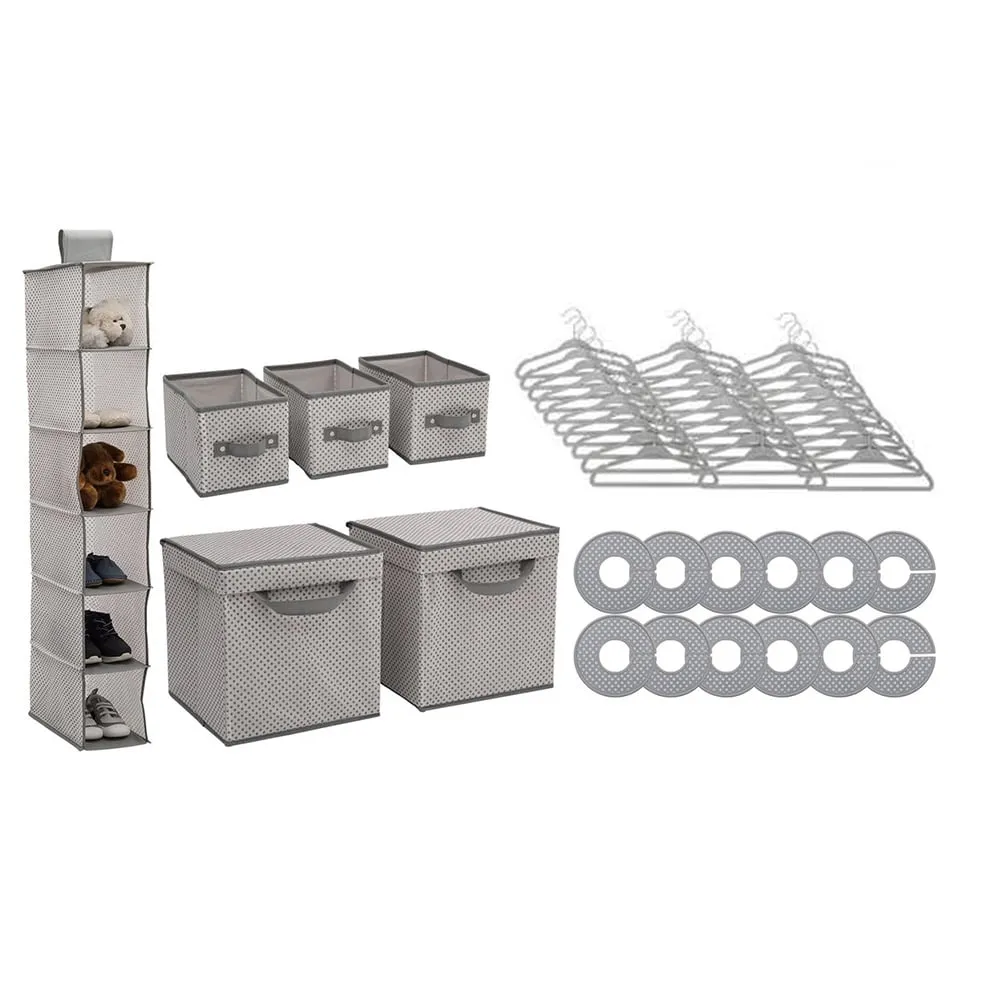 48 Piece Nursery Storage Set | Cool Grey Color | Delta Children Brand