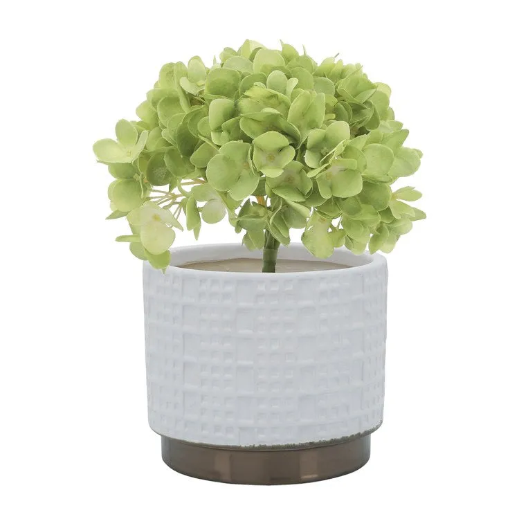 6"/8" Mesh Metallic Planters Set of 2 - White