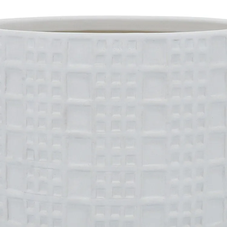 6"/8" Mesh Metallic Planters Set of 2 - White