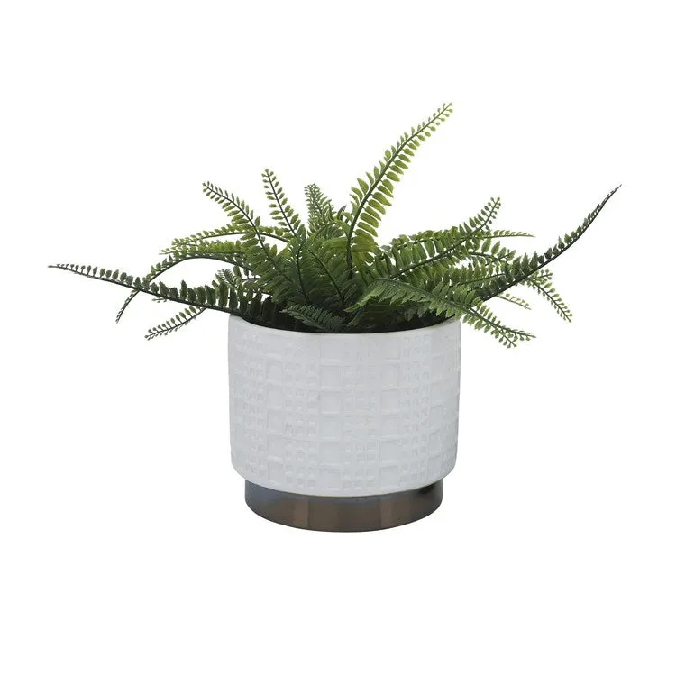 6"/8" Mesh Metallic Planters Set of 2 - White