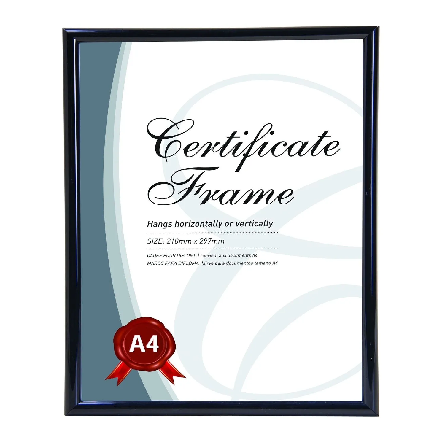 A4 Wall Glass Certificate Black Frame