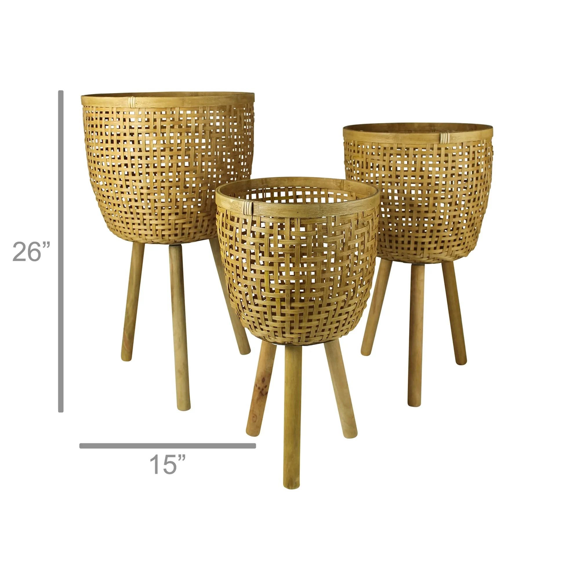 Acoma Baskets, Rattan - Set of 3 By HomArt