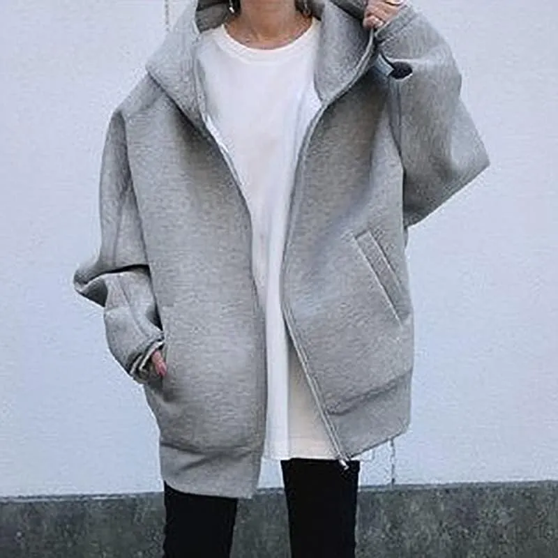 Akivide Womens Zip Up Oversized Hoodies Sweatshirt Long Sleeve Fall Winter Casual Loose Hooded Jacket with Pockets