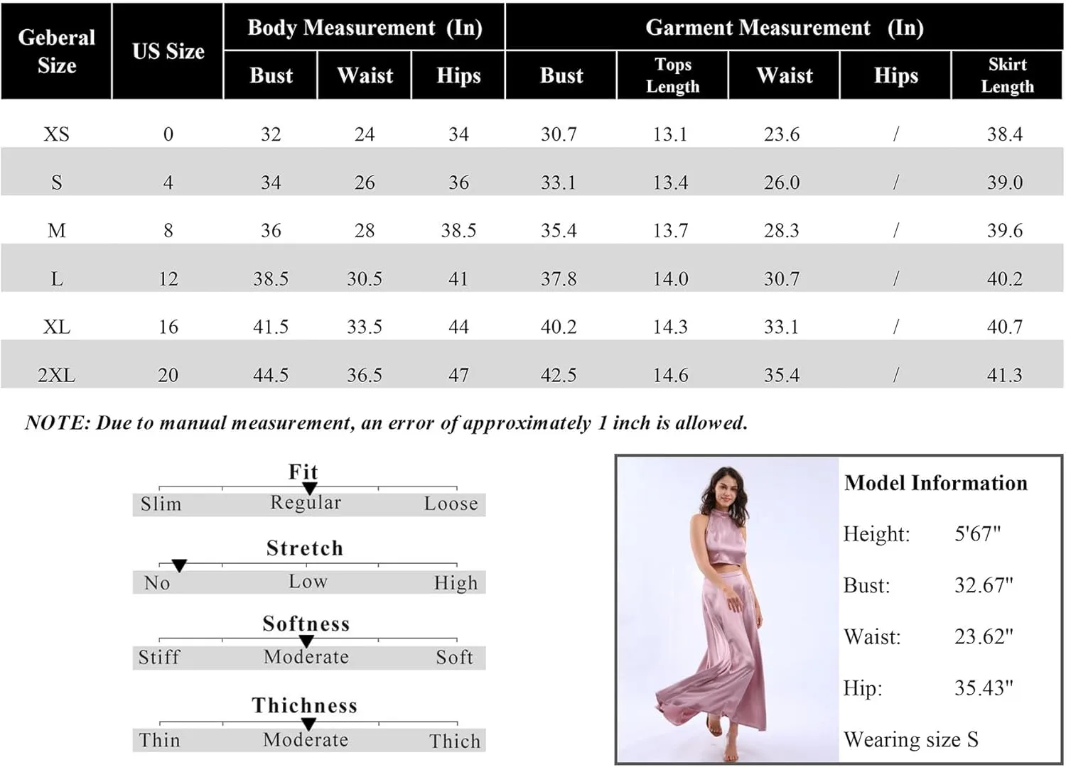 Amazhiyu Women Satin Two-Piece Outfits Summer Halter Crop Top and Maxi Skirt Set