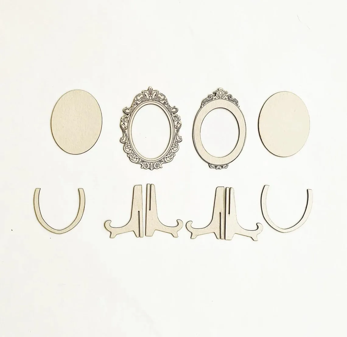 American Elm Vintage Oval Frames Set for Crafting - 2 Style Frame Pieces for DIY Projects, Home Décor