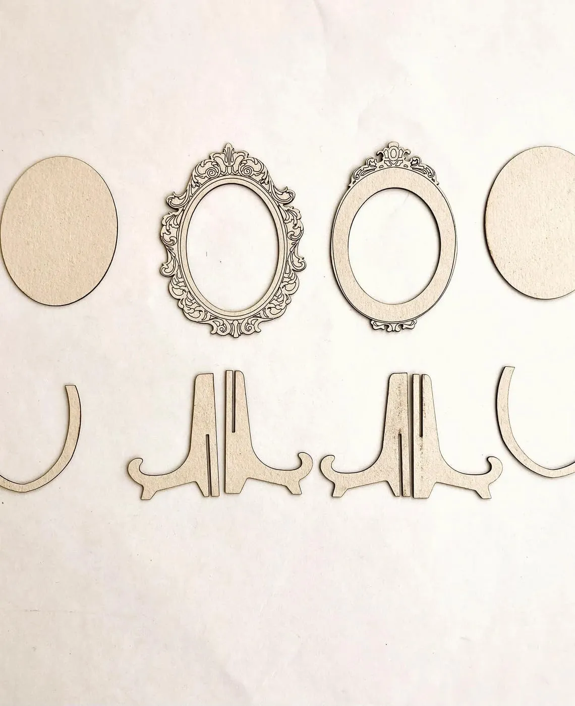 American Elm Vintage Oval Frames Set for Crafting - 2 Style Frame Pieces for DIY Projects, Home Décor