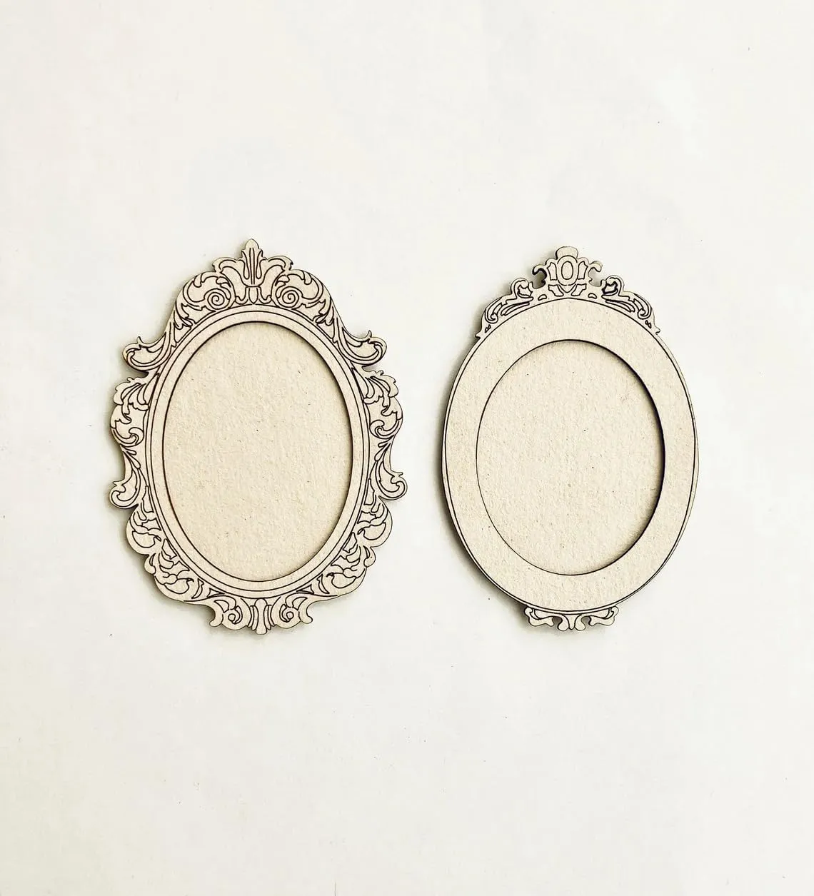 American Elm Vintage Oval Frames Set for Crafting - 2 Style Frame Pieces for DIY Projects, Home Décor