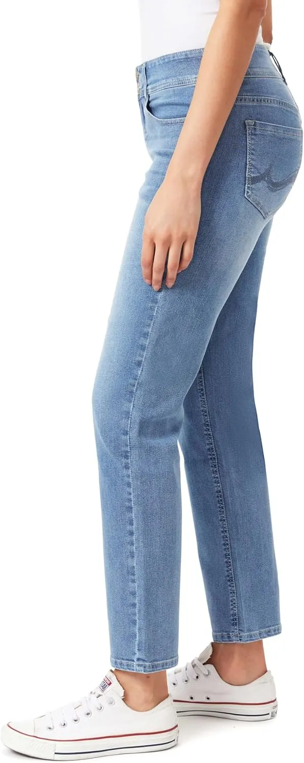 Angels Forever Young Women's Curvy Straight Mid-Rise Jeans