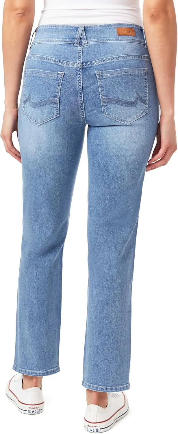Angels Forever Young Women's Curvy Straight Mid-Rise Jeans