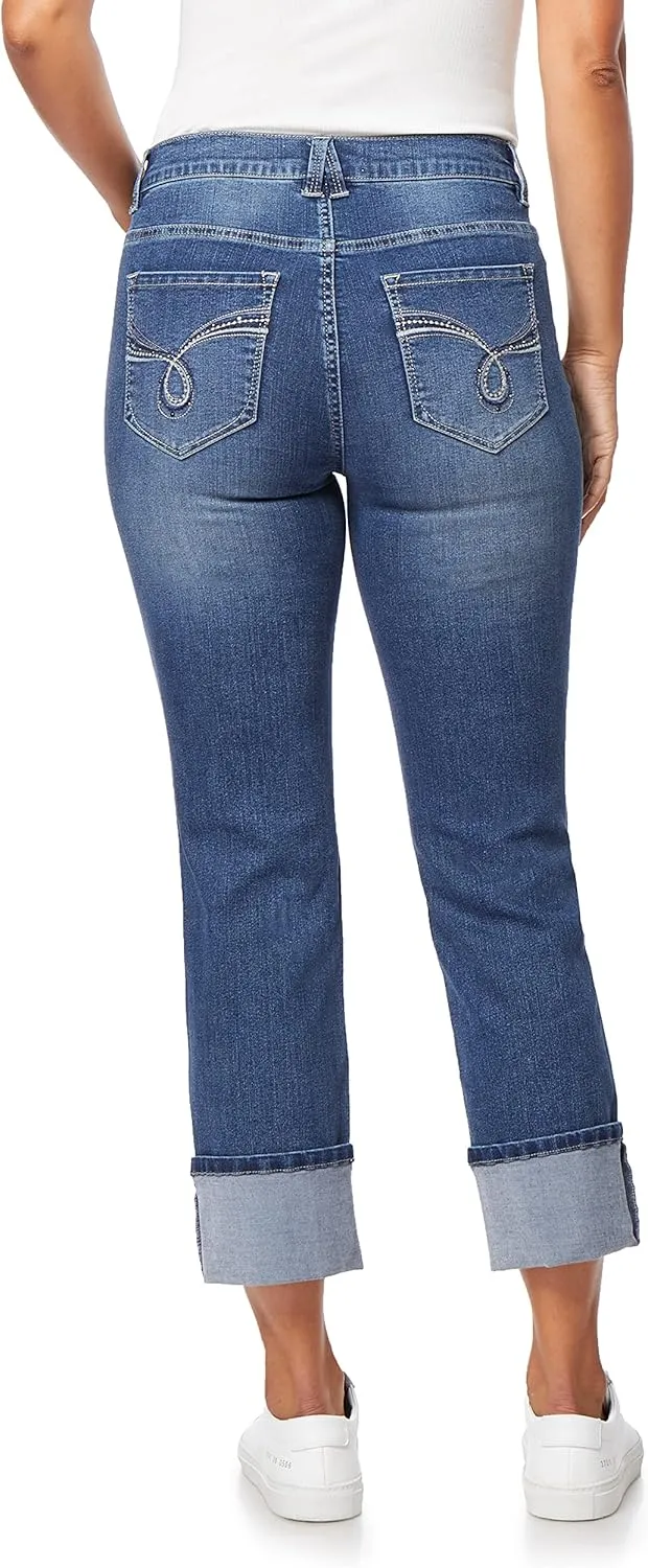 Angels Forever Young Women's Signature Straight Crop Jeans