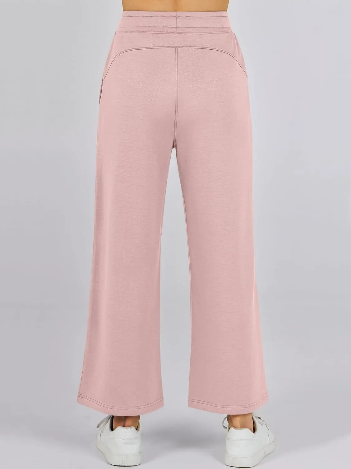ANRABESS Women 2 Piece Outfits Summer Lounge Sets Mock Neck Top Wide Leg Pants Casual Fashion Tracksuit 2025 Travel Clothes