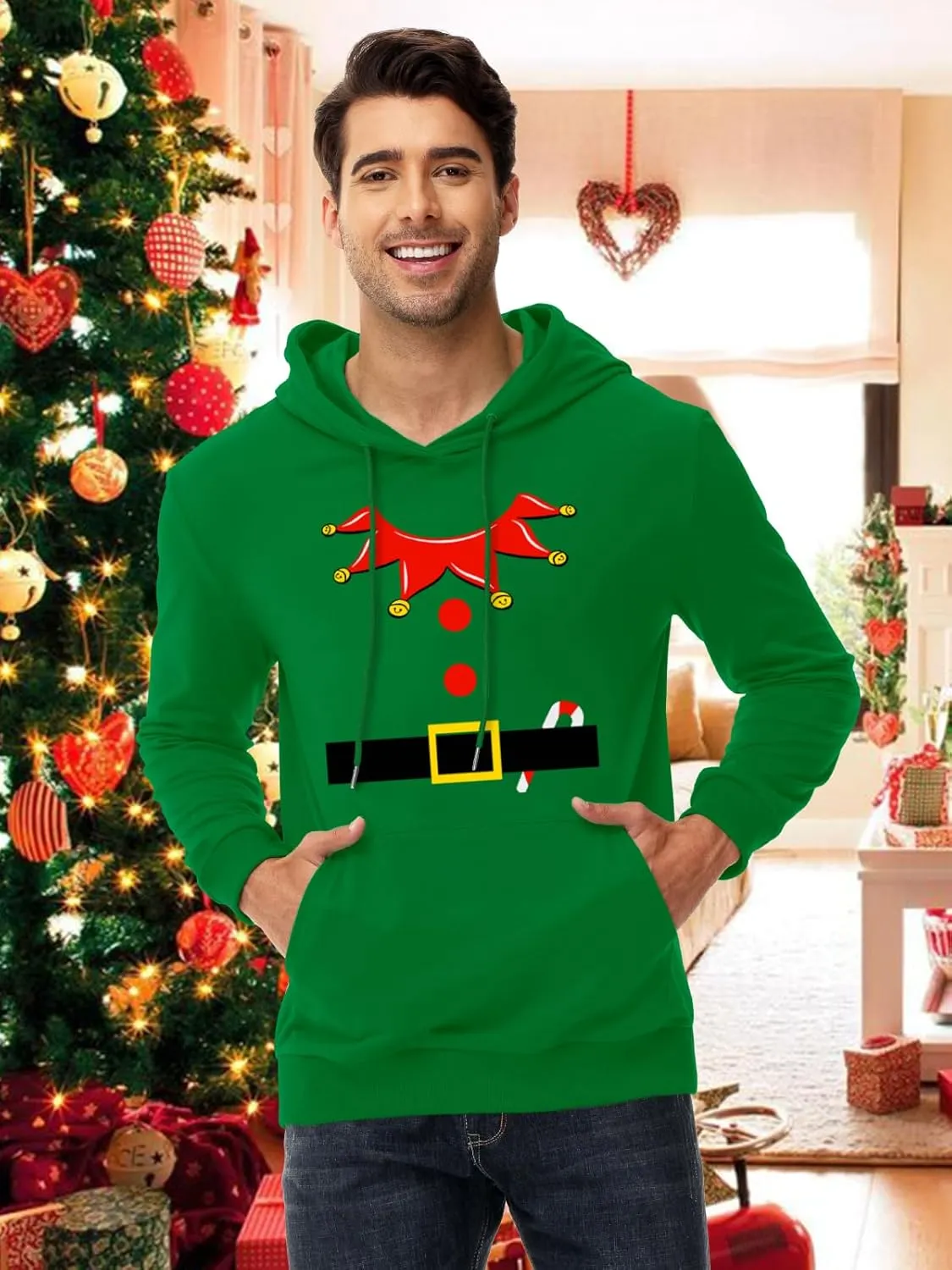 AOBUTE Mens Mardi Gras Hoodie Women St Patricks Sweatshirt Long Sleeve with Pocket