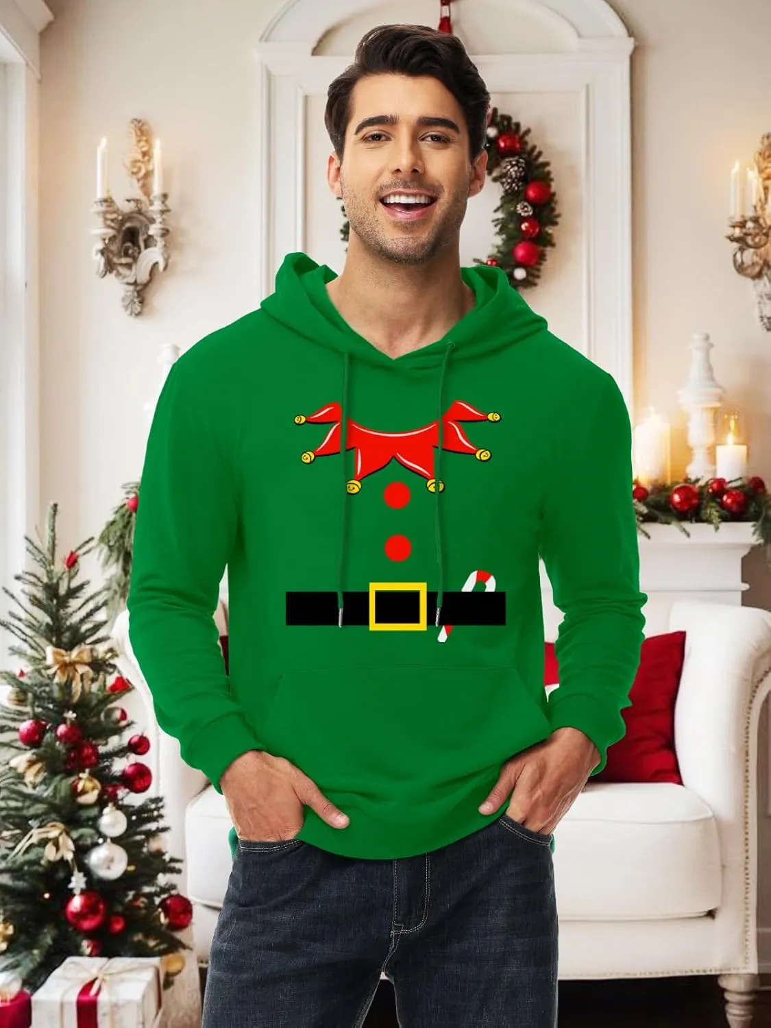 AOBUTE Mens Mardi Gras Hoodie Women St Patricks Sweatshirt Long Sleeve with Pocket