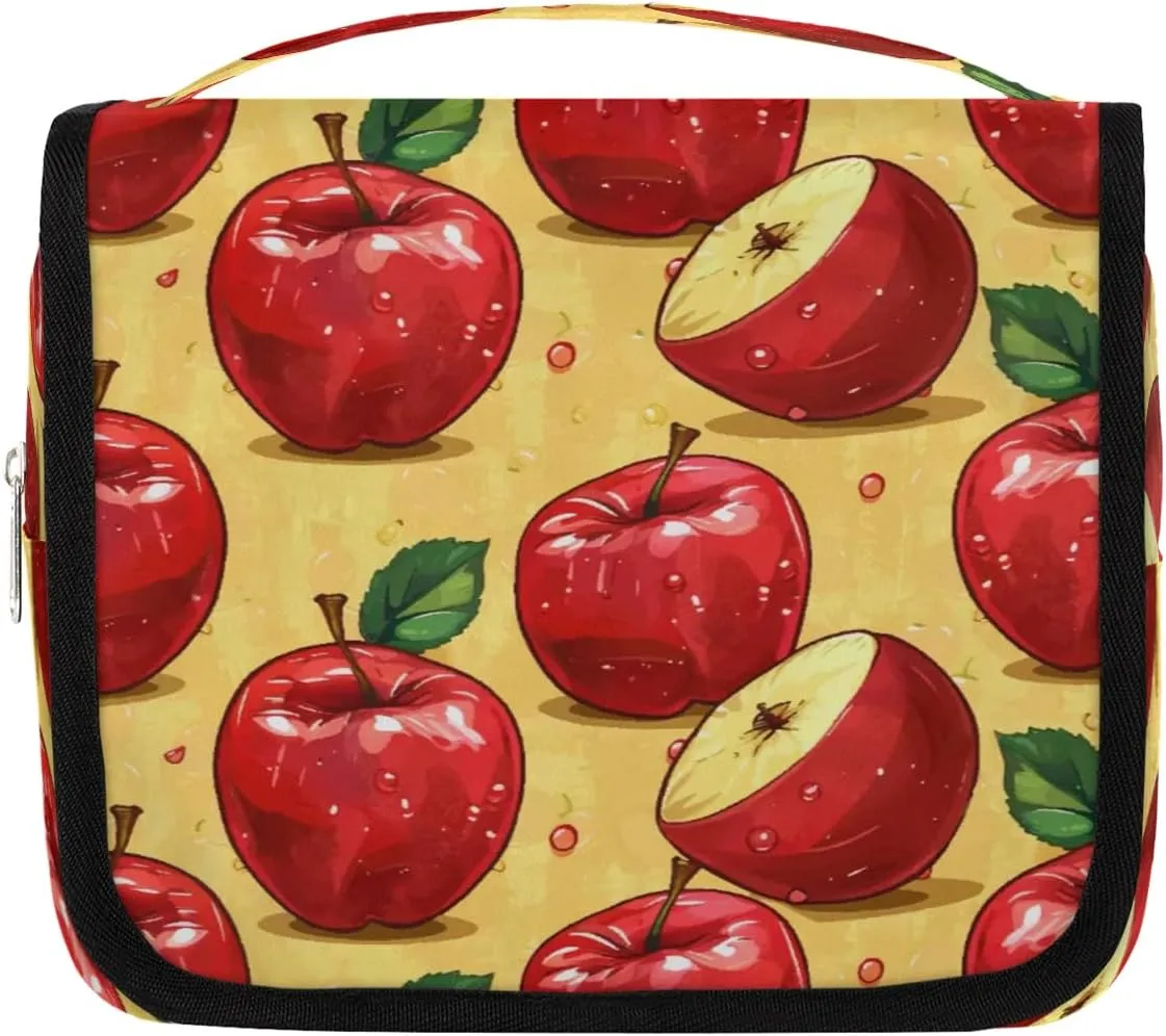 Apples Water Hanging Travel Toiletry Bag Cosmetic Bag Portable Wash Bag with Hook for Bathroom Accessories Toiletries Cosmetics