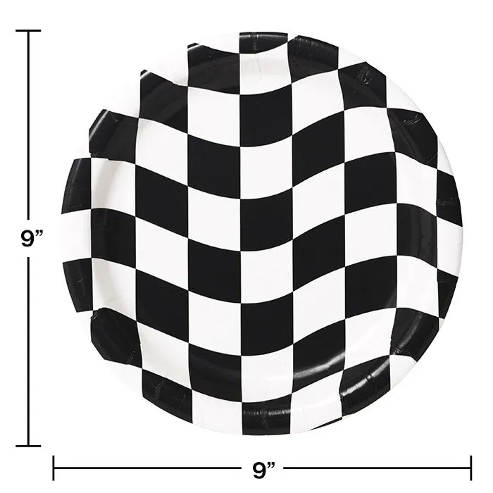 Black & White Check Paper Plates (8/Pkg)