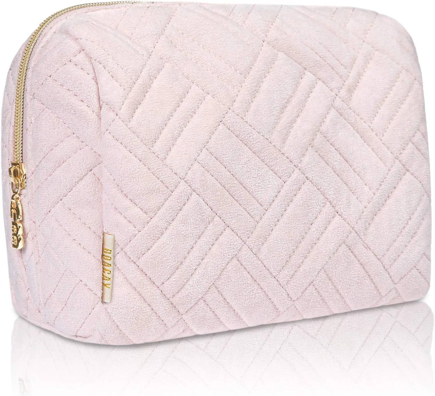 BOACAY Large Makeup Bag, Travel Cosmetic Pouch for Women, Zipper Toiletry Organizer for Purse, Kit Case for Accessories, Brushes