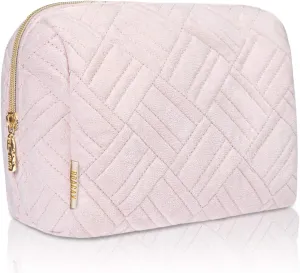 BOACAY Large Makeup Bag, Travel Cosmetic Pouch for Women, Zipper Toiletry Organizer for Purse, Kit Case for Accessories, Brushes