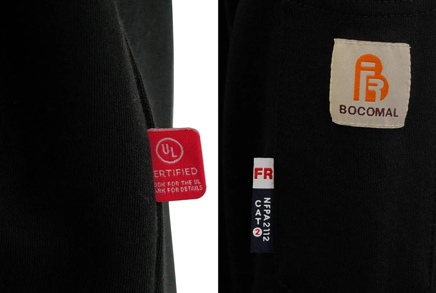 BOCOMAL FR Hooded T Shirts 7.1oz Flame Resistant FR Shirt NFPA2112 CAT2 Fire Retardant Work Hoodies