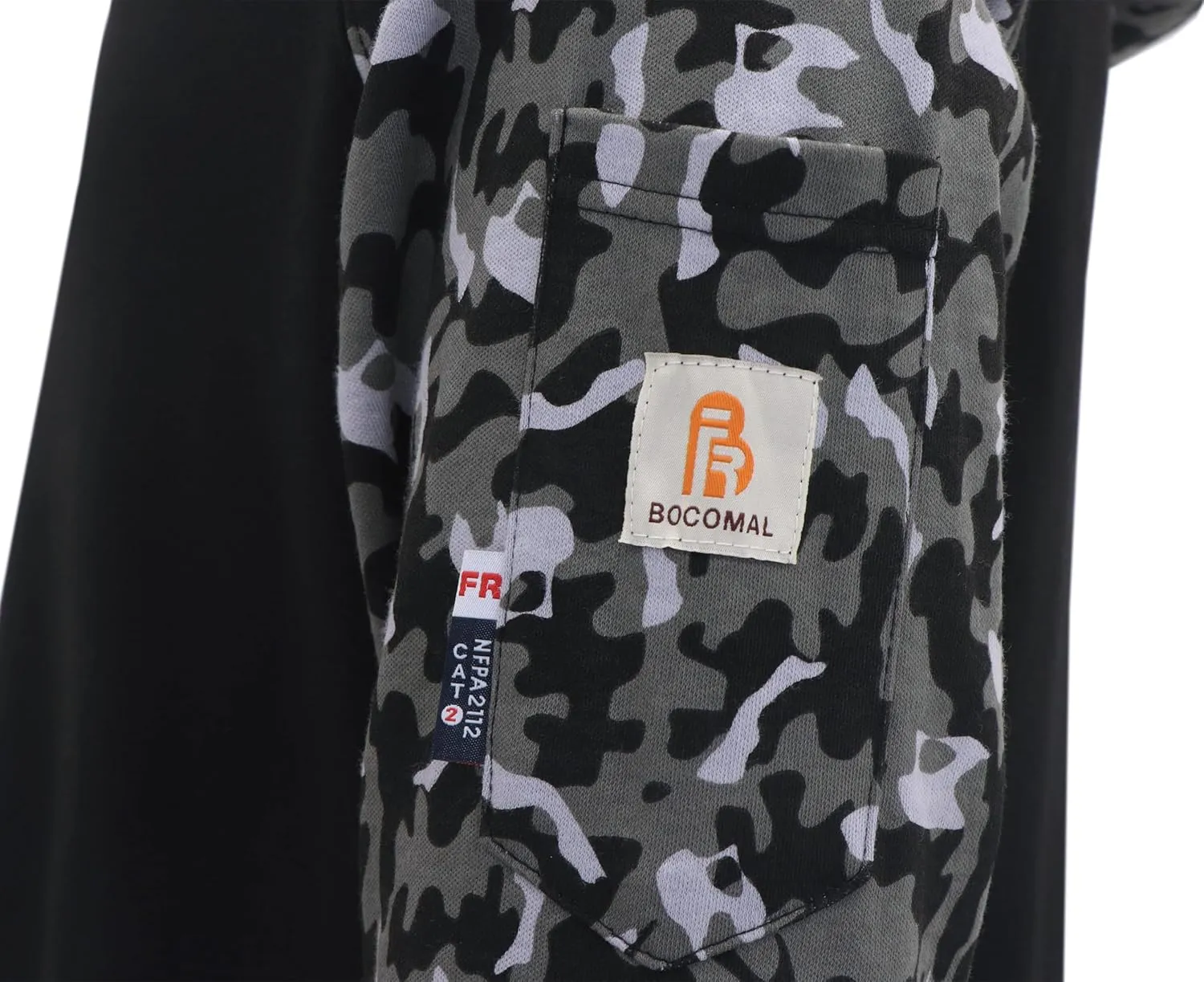 BOCOMAL FR Hooded T Shirts 7.1oz Flame Resistant FR Shirt NFPA2112 CAT2 Fire Retardant Work Hoodies