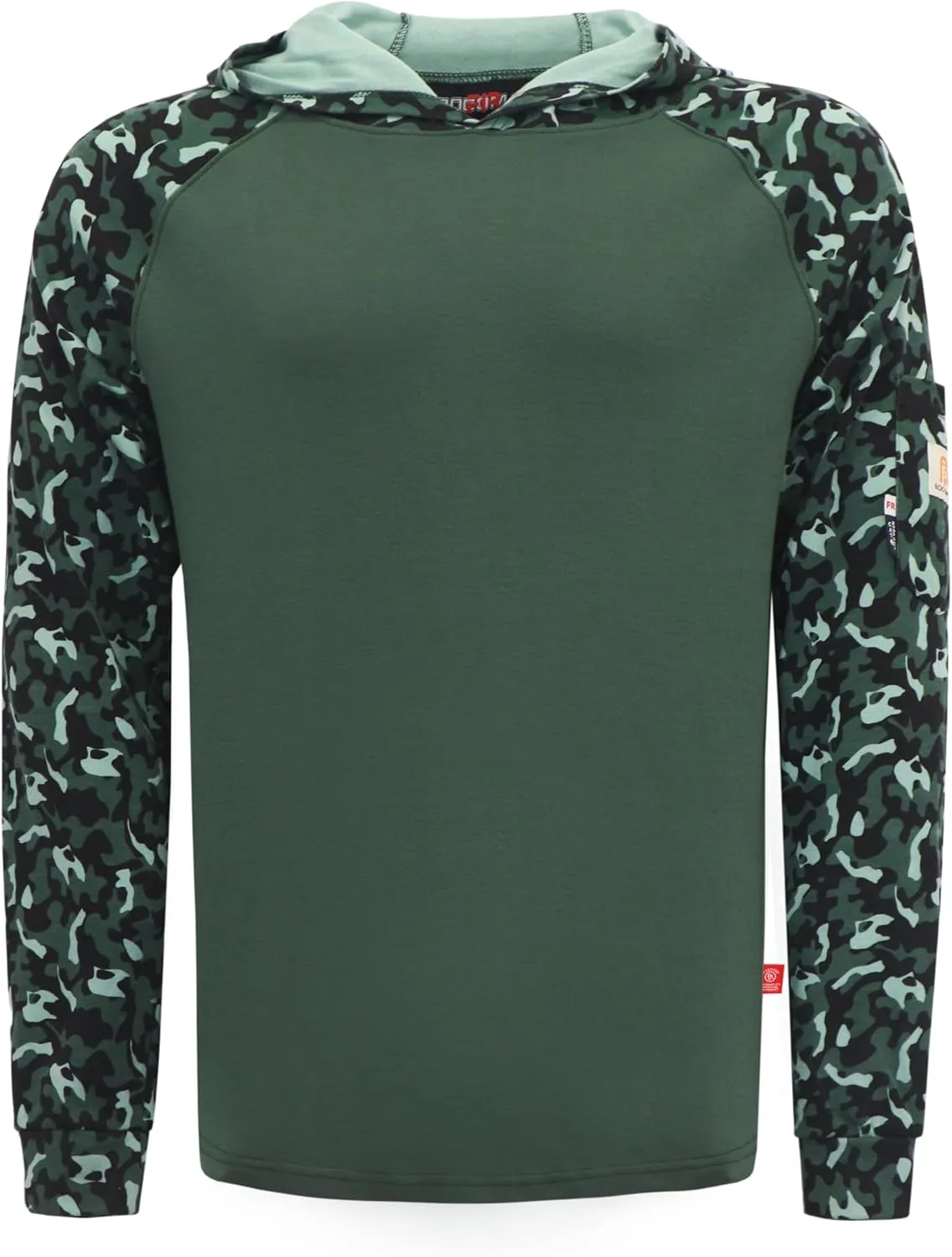 BOCOMAL FR Hooded T Shirts 7.1oz Flame Resistant FR Shirt NFPA2112 CAT2 Fire Retardant Work Hoodies