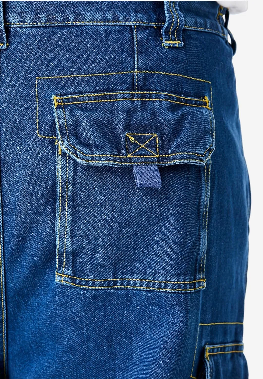 Boulder Creek by Kingsize Men's Big & Tall 12" Side Elastic Denim Cargo Shorts