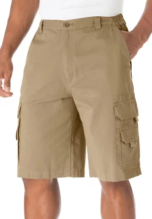 Boulder Creek by Kingsize Men's Big & Tall 12" Side Elastic Denim Cargo Shorts