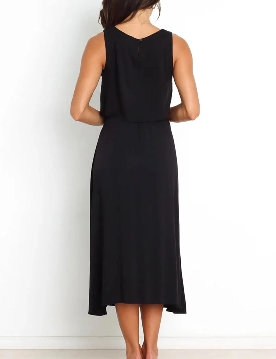 Bozanly Summer Skirt Sets for Women 2 Piece Outfits Sleeveless Crop Top Elastic Waist Button Maxi Dress Set 2025