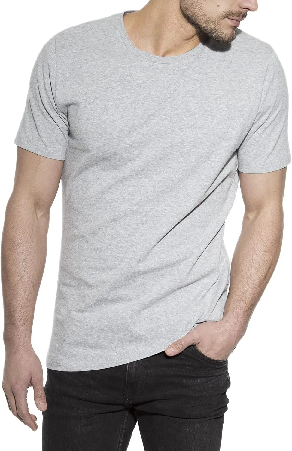 Bread & Boxers 2-Pack Crew-Neck T-Shirt Grey Mlange L
