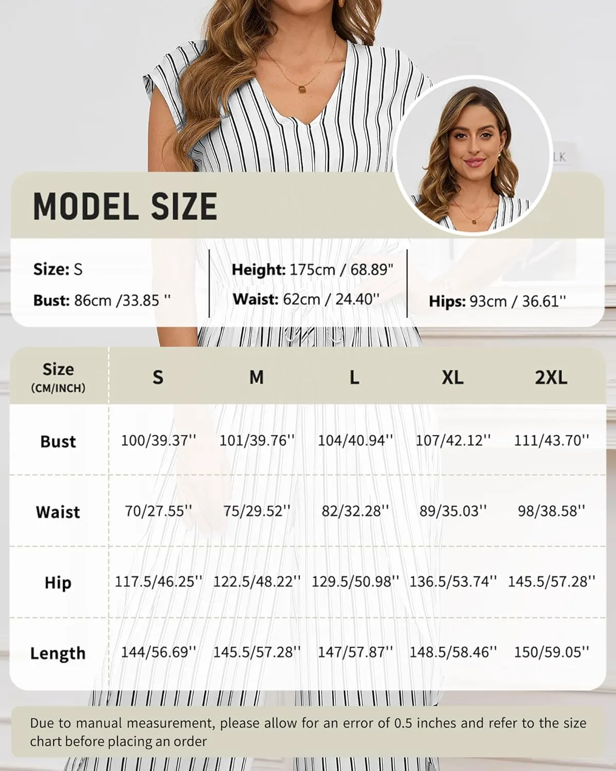 Bsubseach 2025 Summer Jumpsuits for Women V Neck Elastic Waist Overalls Wide Leg Romper Beach Vacation Outfits