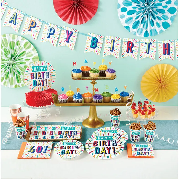 Bulk Pack of 16 Birthday Burst Paper Plates