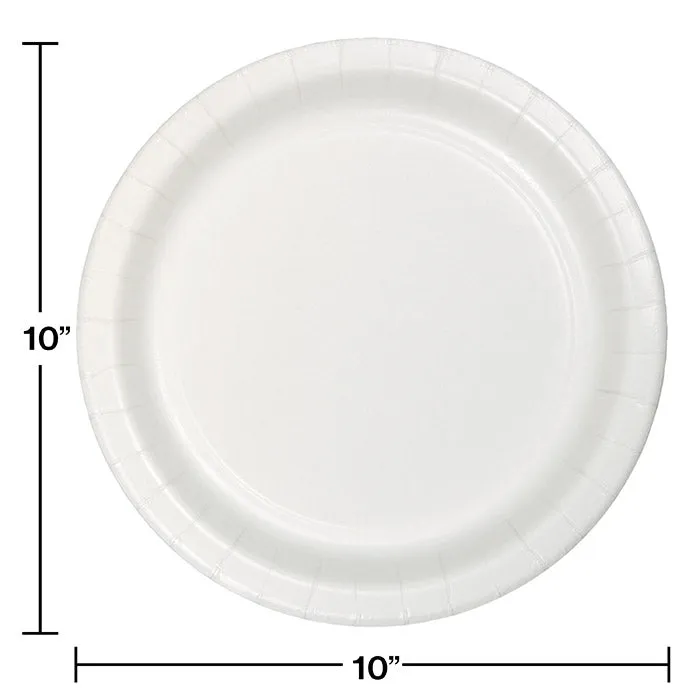 Bulk White Sturdy Style Paper Banquet Plates 10.25 inch (240 per Case)