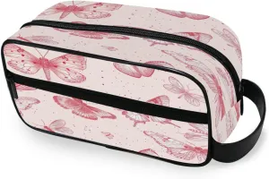 Butterflies and Dragonflies Travel Toiletry Bag for Women Men, Hanging Cosmetic Bag, Water Resistant Shaving Bag for Toiletries Accessories