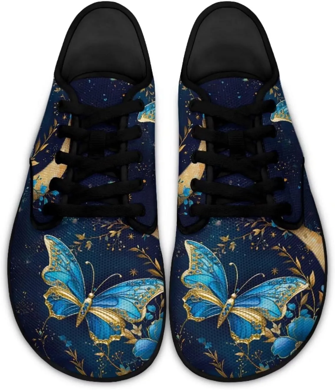 Butterfly Women Barefoot Shoes Mesh Lace Up Sneaker Minimalist Barefoot Sneakers Wide Toe Box Zero Drop Sole Running Shoes