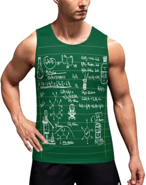 Chemical Mathematical Equation Men's Tank Tops Summer Sleeveless T-Shirts Gym Workout Tee Casual Beach Tee