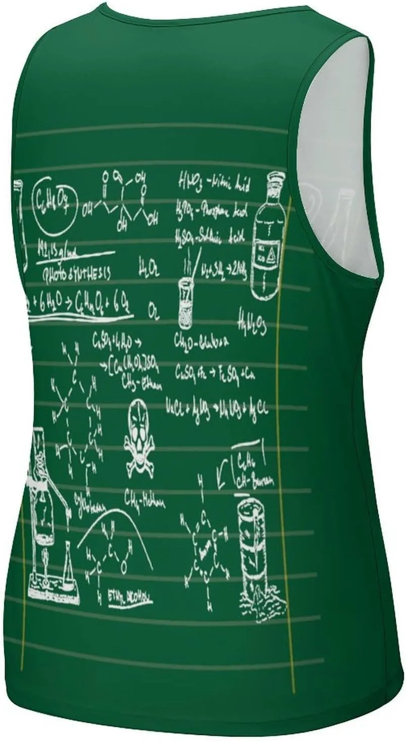 Chemical Mathematical Equation Men's Tank Tops Summer Sleeveless T-Shirts Gym Workout Tee Casual Beach Tee
