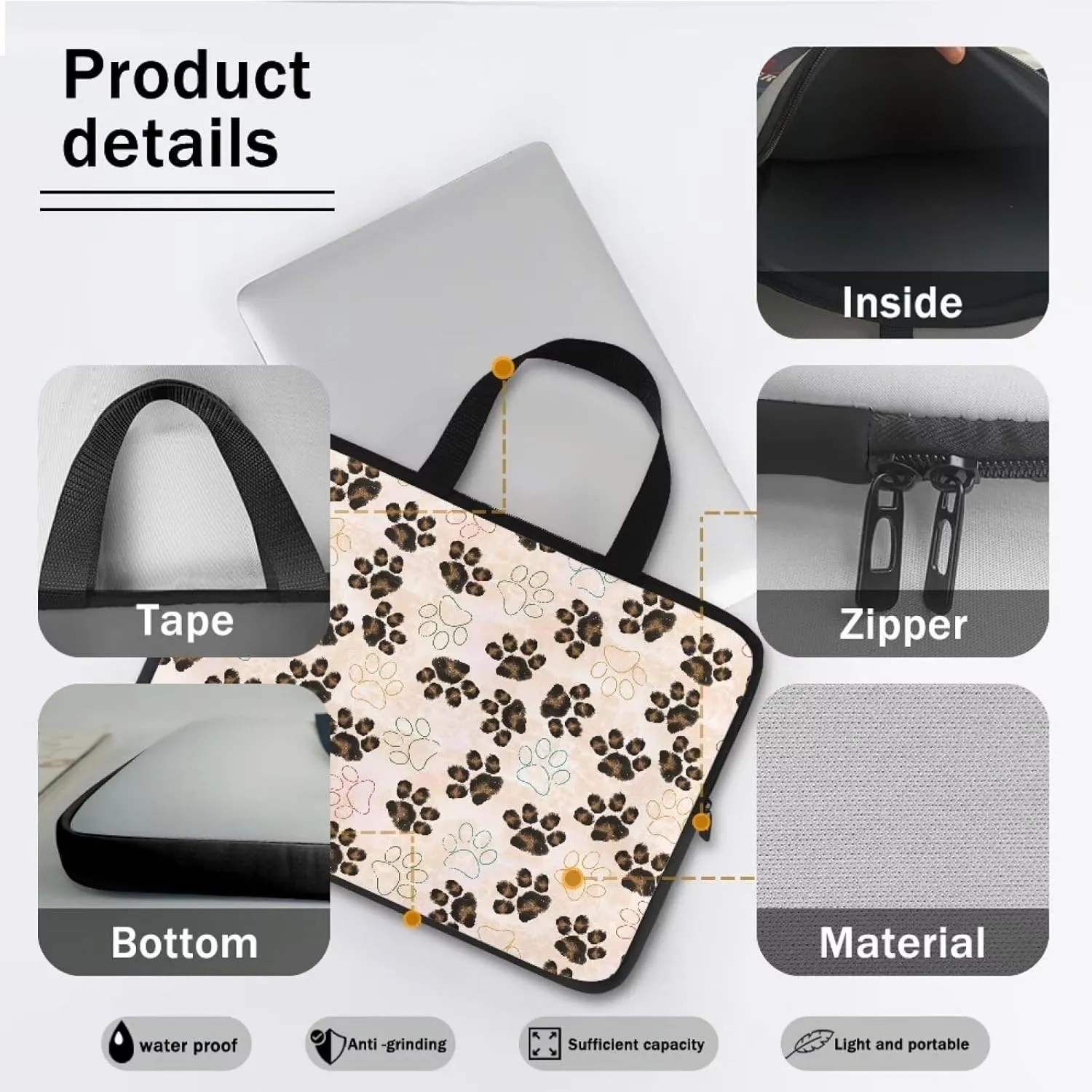 COEQINE Laptop Bag Waterproof Laptop Case Portable Travel Accessories Laptop Sleeves Case Book Laptop Case College Bag