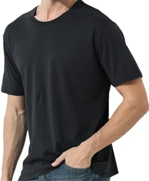 Cotton Shirt Men Short Sleeve Fit Men's Solid Crewneck Undershirt