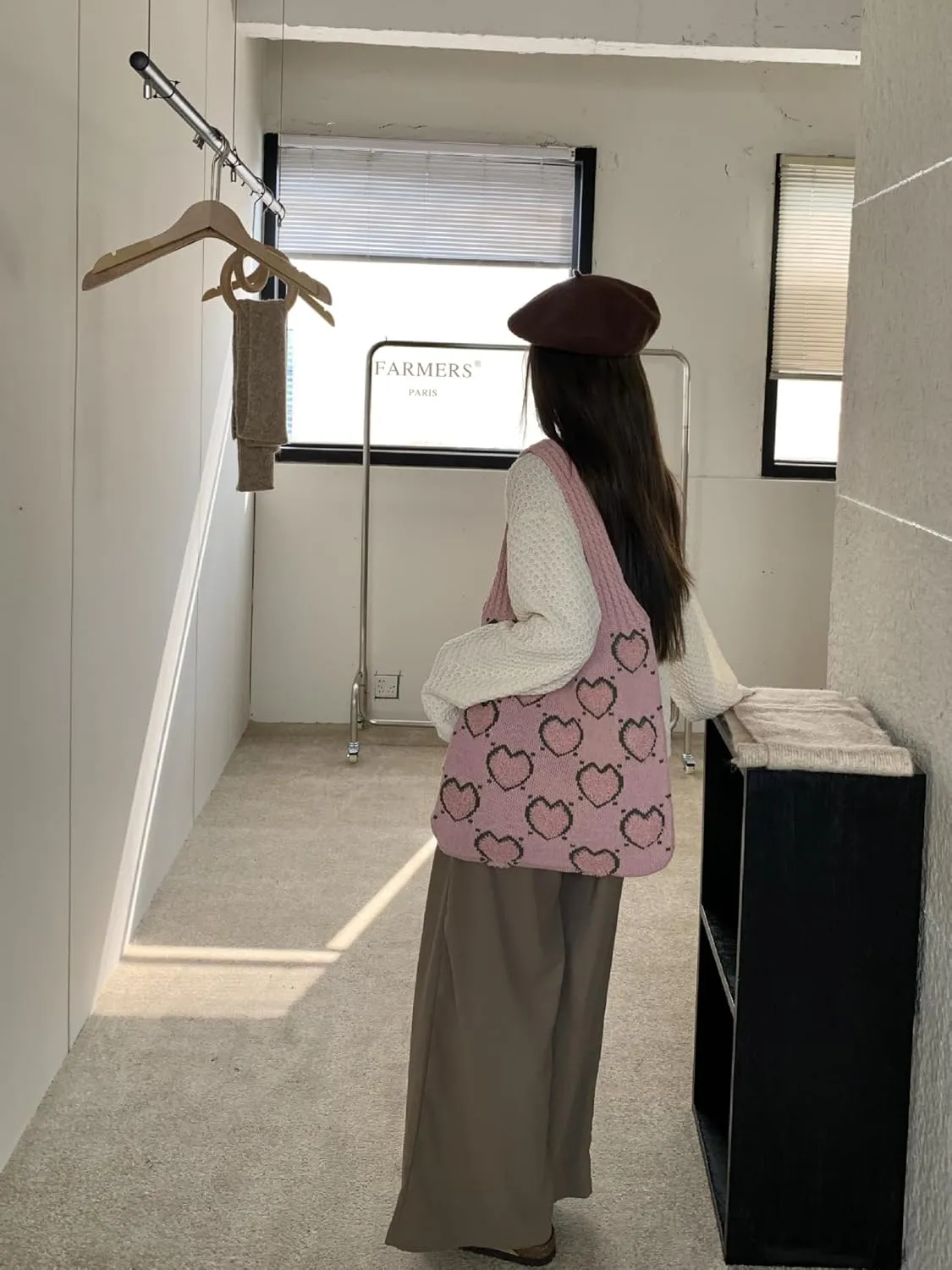 Crochet Tote Bag, Y2k Fairycore Hobo Bag for Women Fairy Grunge Aesthetic Tote Bag Purse Accessories Mesh Beach Bags