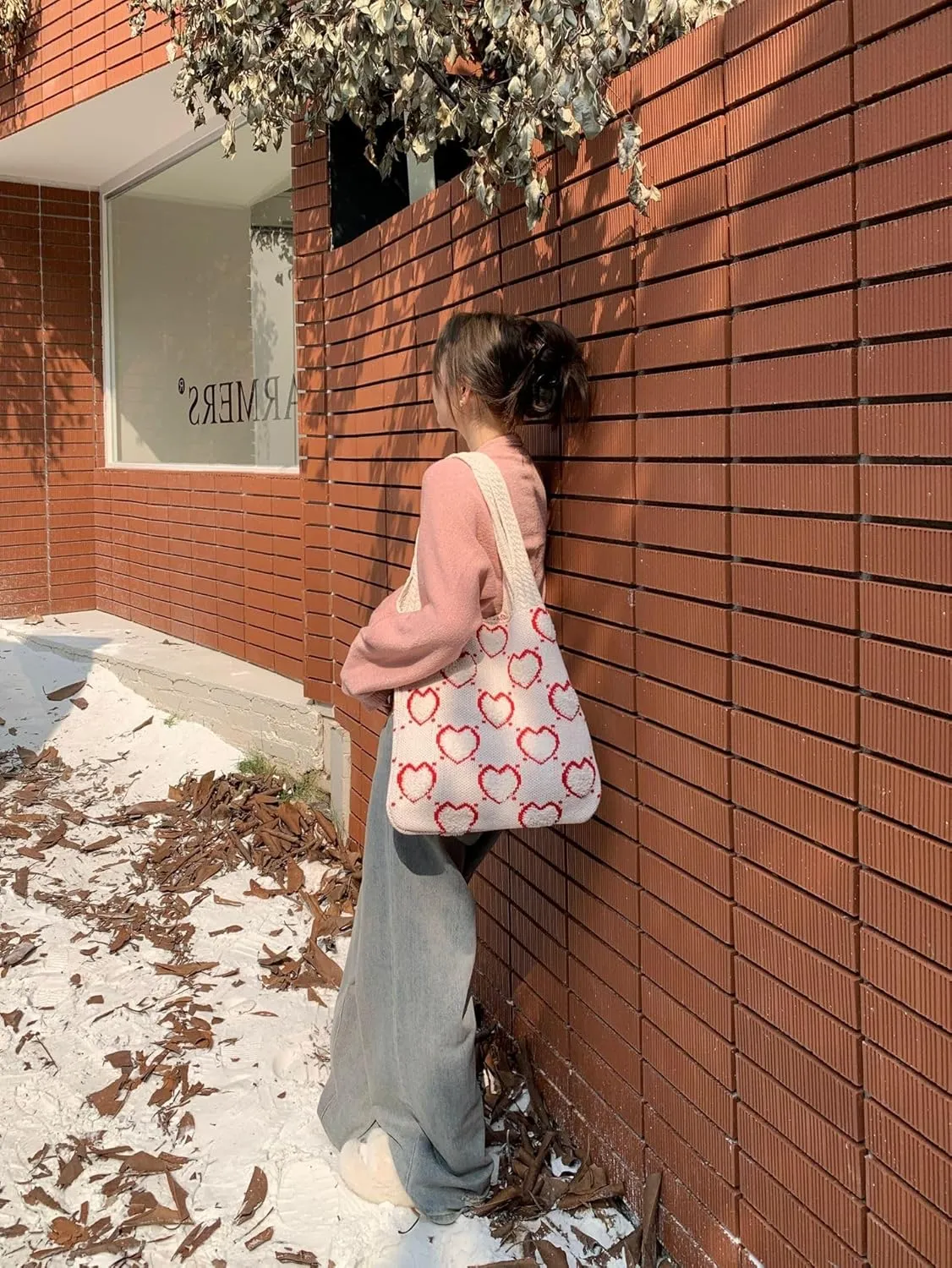 Crochet Tote Bag, Y2k Fairycore Hobo Bag for Women Fairy Grunge Aesthetic Tote Bag Purse Accessories Mesh Beach Bags